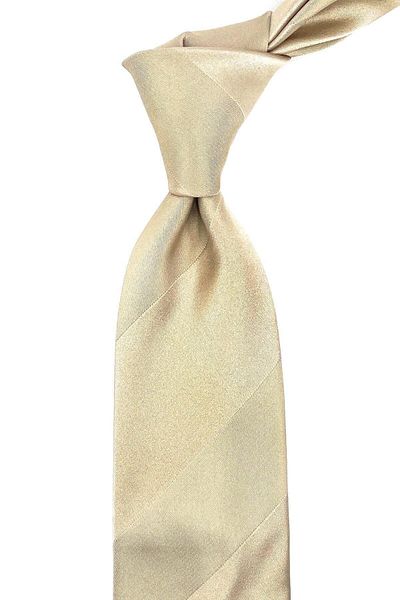 Kravatkolik Sacrocu Style Beige Self Pattern Italian Silk Tie Ik1337
