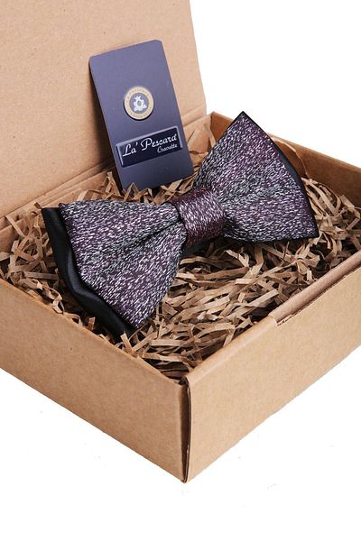Kravatkolik Men's Plum Sand Pattern Bow Tie P997
