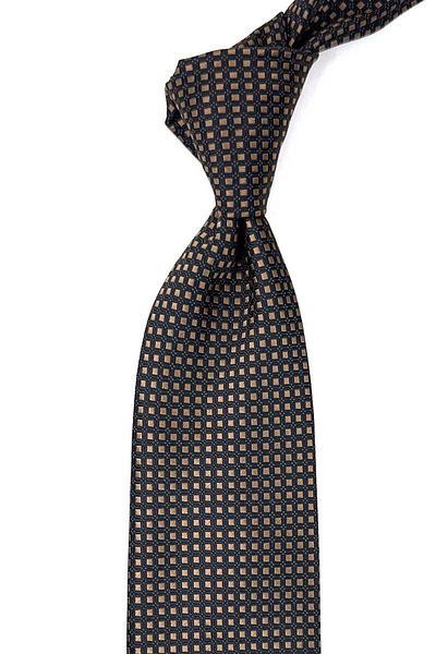 Kravatkolik KK12640 Model - Brown Handkerchief Patterned Classic Tie