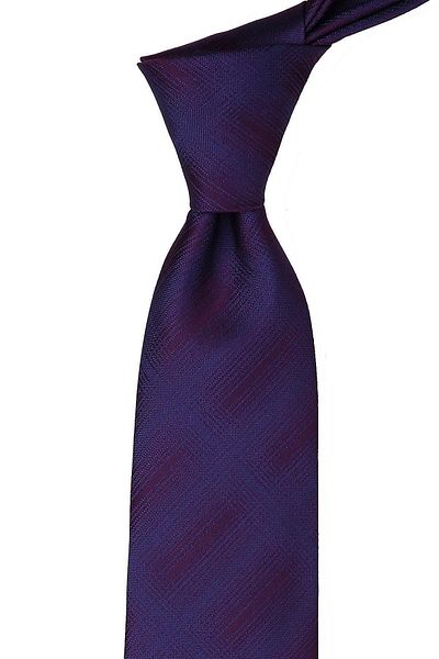 Kravatkolik Plum Classic Tie with Self Pattern Handkerchief Kk9451