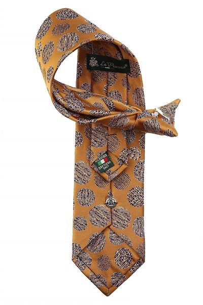 Kravatkolik Saffron Polka Dot Pattern Clip Tie KLP338