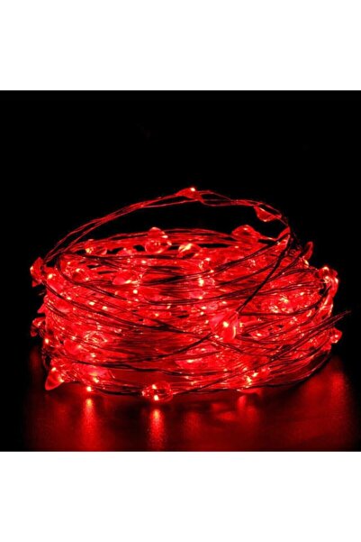 BYSHOME Peri Led 10 Metre Pilli Kırmızı Renk Dekoratif Aydınlatma