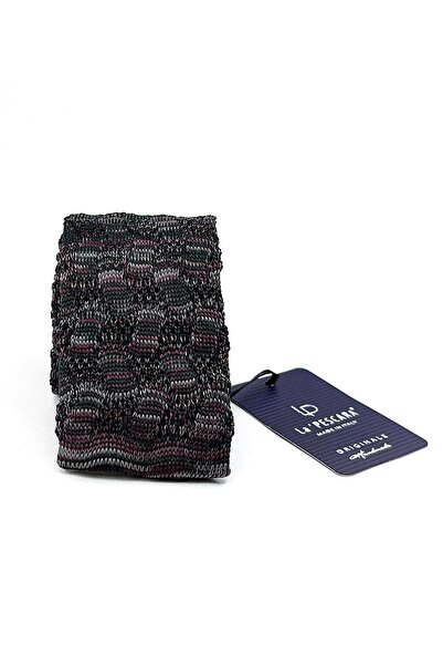 La Pescara Green - Dried Rose Motif Pattern Knitted Tie KIR8359