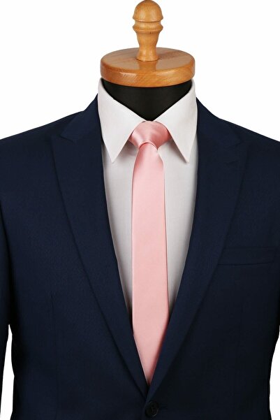 La Pescara Men's Powder Satin Plain Very Thin Tie UST05 KRVT8690002222037