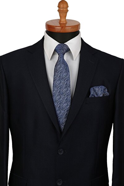 Kravatkolik Синій шарф з візерунком піску Класичний краватка Kk9443