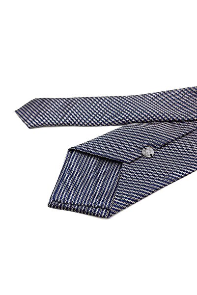 La Pescara Μπλε ναυτικό - Κλασική γραβάτα με μοτίβο κίτρινης γραμμής KK11923