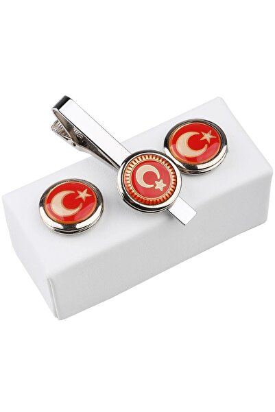 La Pescara Erkek Ay Yıldız Kol Düğmesi ve Kravat İğnesi KD791 KRVT8690002221873