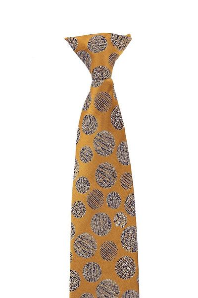 Kravatkolik Saffron Polka Dot Pattern Clip Tie KLP338
