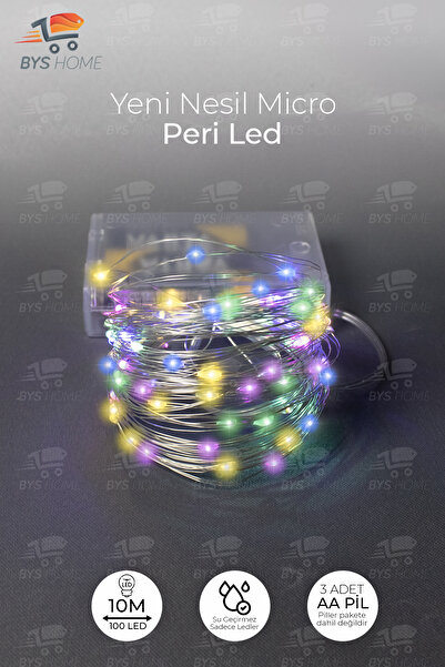 BYSHOME Peri Led 10 Metre Pilli Rgb Renk Dekoratif Aydınlatma