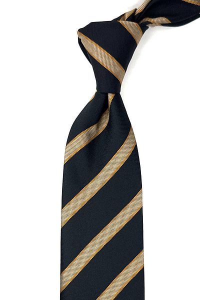 Kravatkolik Black Striped Tie with Handkerchief - KK12667