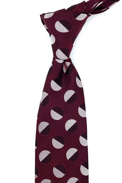 Kravatkolik Regia Style Burgundy Motif Pattern Italian Silk Tie