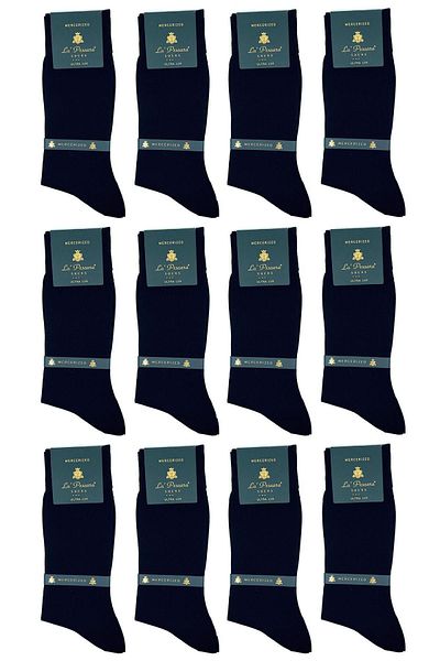La Pescara La'pescara Ultra Luxury 12-Piece Black Mercerized Men's Classic Socks Set Crp