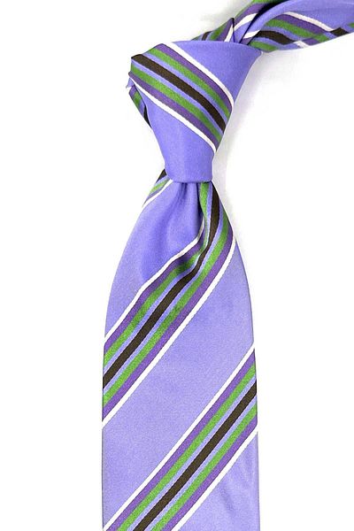 Kravatkolik Italian Silk Tie - Lilac Line Pattern, IK1681