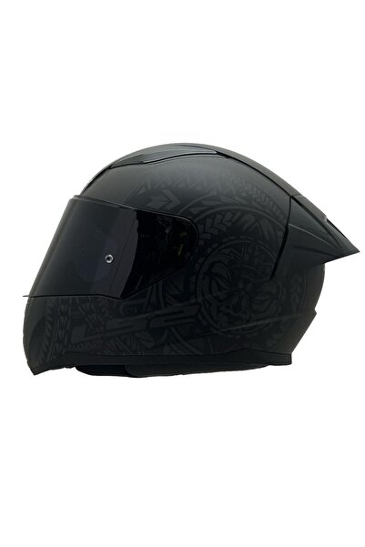 LS2 RAPID 2 TAKAROA MAT SİYAH KASK RENKLİ CAM+SPOİLER