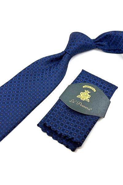 Kravatkolik Parliament Small Pattern Classic Necktie with Handkerchief KK12416