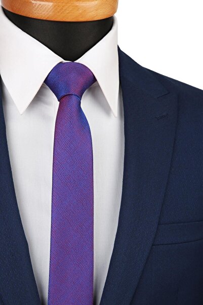 La Pescara Бургунди - Синя пясъчна шарка Много тънка вратовръзка UST132