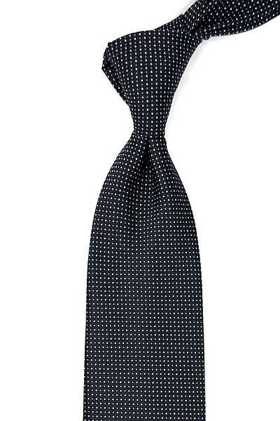 Kravatkolik Classic Black Dot Patterned Handkerchief Tie - KK12594