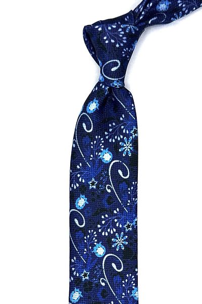 Kravatkolik Parliament Flower Pattern Thin Necktie SK7884