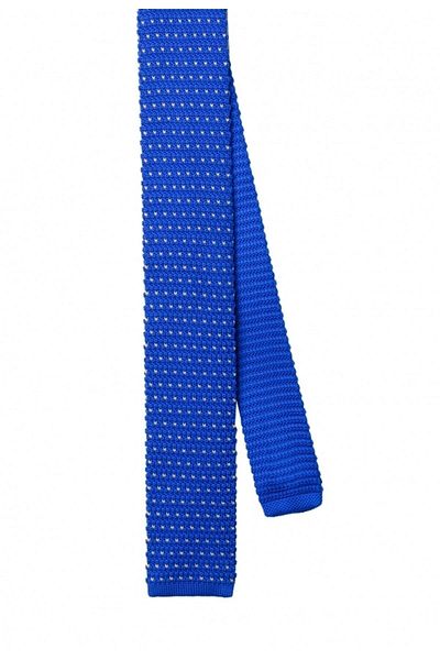 La Pescara Blue Dotted Knitted Blue Tie 8019