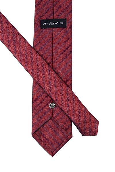 Kravatkolik Classic Necktie with Line Pattern Handkerchief