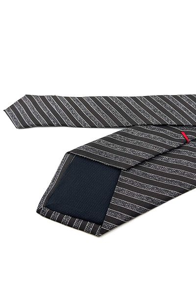 Kravatkolik Nestor Style Brown Line Pattern Italian Silk Tie İK1550