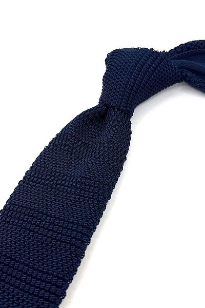 Kravatkolik Knitted Patterned Navy Blue Tie - ÖR8337