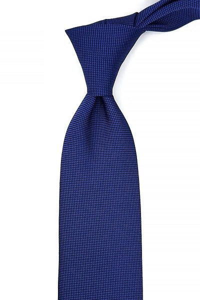Kravatkolik Blue Classic Tie with Self Pattern Handkerchief Kk11041