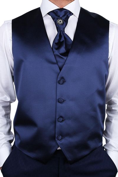 Kravatkolik Navy Blue Color Groom Vest Ylk08