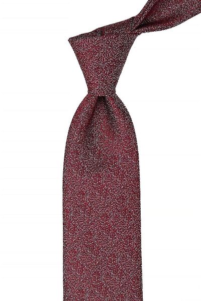 Kravatkolik Men's Red Sand Pattern Classic Tie with Handkerchief Kk10426