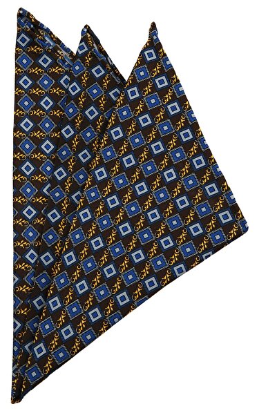 La Pescara Чоловіча кава - Шовкова хустка з синім принтом SPS231 KRVT8690002221607