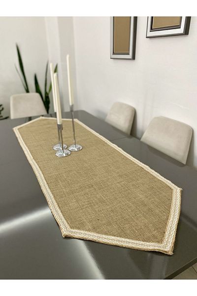 Parla Life Δαντέλα Κεντημένο Γιούτα Runner 40x140 cm (προσαρμοσμένο μέγεθος)