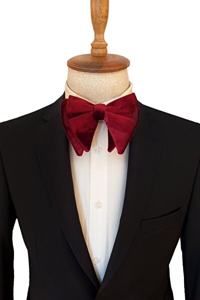 Kravatkolik Burgundy Velvet Bow Tie P861