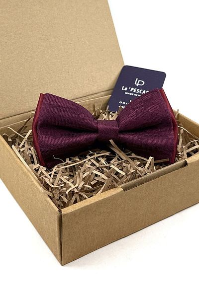 Kravatkolik Claret Red Self Pattern Bow Tie P1761