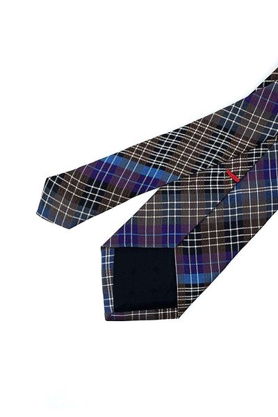 Kravatkolik Marcucci Style Brown Plaid Pattern Italian Silk Tie Ik963
