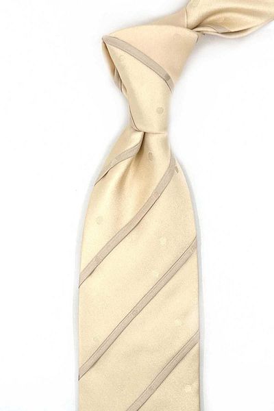 Kravatkolik Gables Style Beige Plain Italian Silk Tie İK1520
