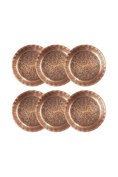 GABAALTI Gaziantep Copper Snack Bowl Set - 6-Piece Nuts Set (12CM x 2.5CM)