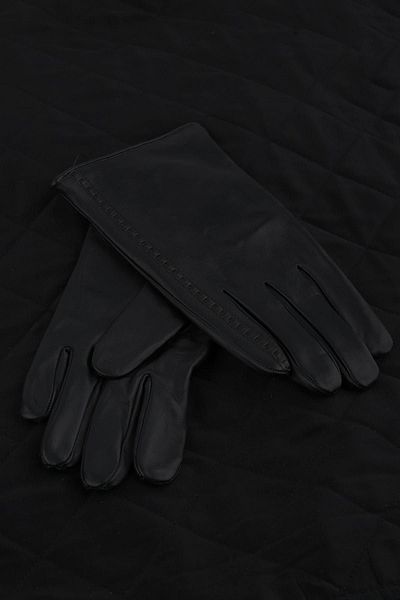 Kravatkolik Black Plain Genuine Leather Men's Gloves El33