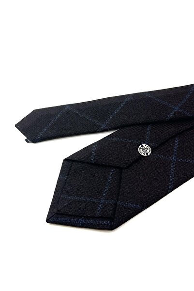 Kravatkolik Brown Plaid Pattern Classic Wool Tie KK12108