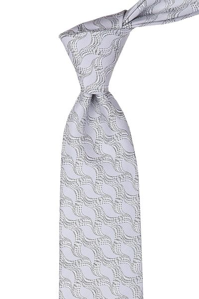 Kravatkolik Gray Motif Pattern Silk Tie Ik463