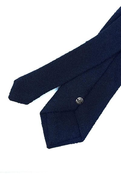 Kravatkolik Classic Wool Tie with Navy Blue Handkerchief Kk10883