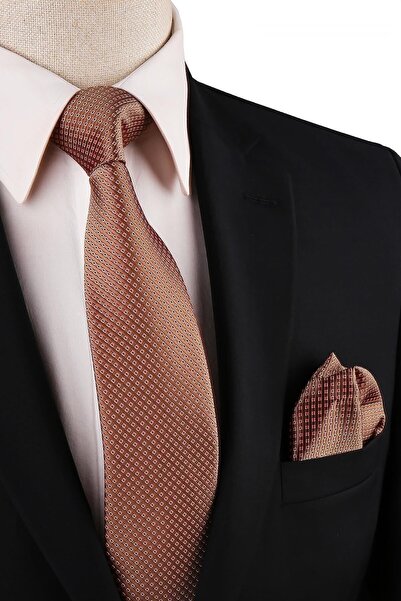 Kravatkolik Κλασική γραβάτα με μπεζ μοτίβο με κουκκίδες Kk10800