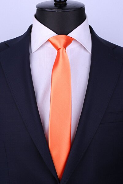La Pescara Orange Satin Slim Tie ST4006