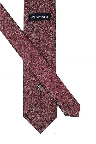 Kravatkolik Men's Red Sand Pattern Classic Tie with Handkerchief Kk10426