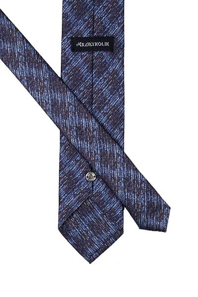 Kravatkolik Navy Blue - Blue Motif Pattern Classic Tie with Handkerchief Kk10374