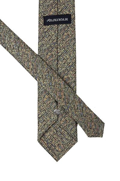 Kravatkolik Kk10037 - Yellow Small Patterned Classic Tie with Handkerchief