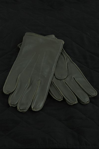 Kravatkolik Green Plain Genuine Leather Men's Gloves El30