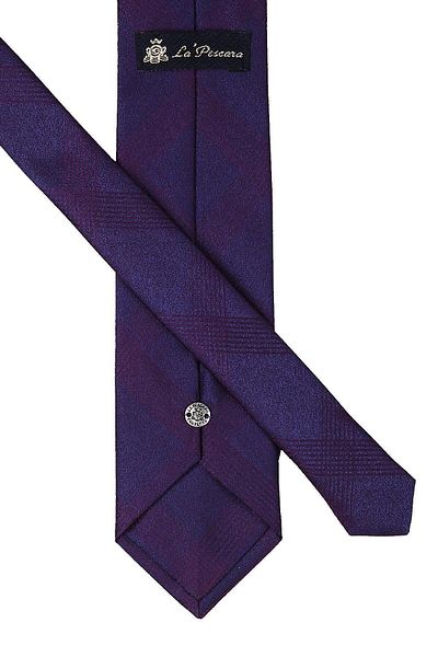 Kravatkolik Plum Classic Tie with Self Pattern Handkerchief Kk9582