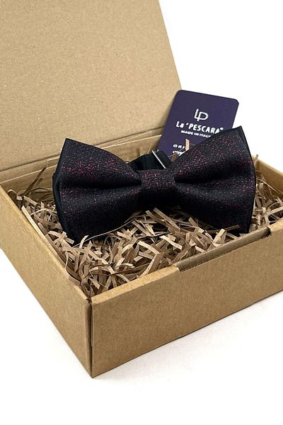 Kravatkolik Black Sand Pattern Bow Tie P1744