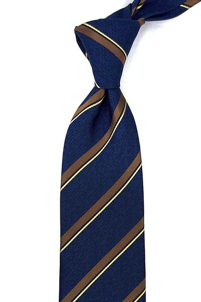 Kravatkolik Navy Blue Line Pattern Classic Necktie with Handkerchief KK12266