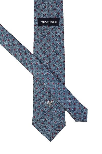 Kravatkolik Men's Green Polka Dot Pattern Classic Necktie with Handkerchief Kk9960